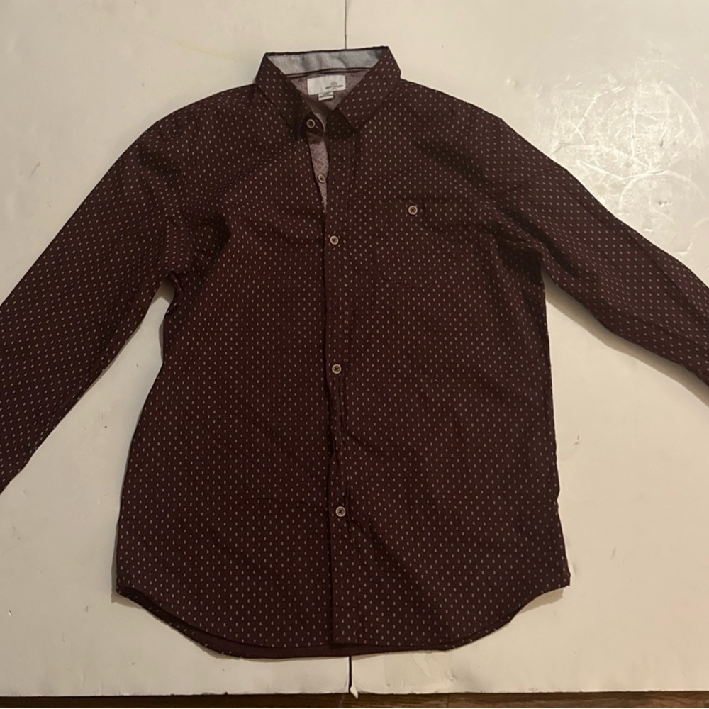 Craft & Flow Men's Burgundy Patterned Shirt Sz large